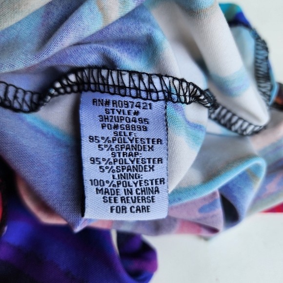 Alloy Apparel Maxi Long Dress Red Blue Sleeveless Geometric Stretch Strap Sz M - Picture 12 of 13